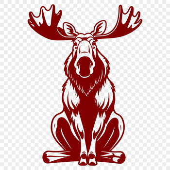 An editable vector graphic of a moose, suitable for various design applications.