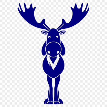 A detailed illustration of a moose in a natural setting.