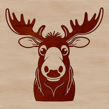 Illustrative graphic of a moose, a wild animal native to North America.