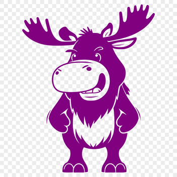 A digital illustration of a moose in a natural environment.