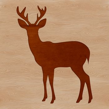 A simple outline silhouette of a deer, suitable for digital art and design projects.