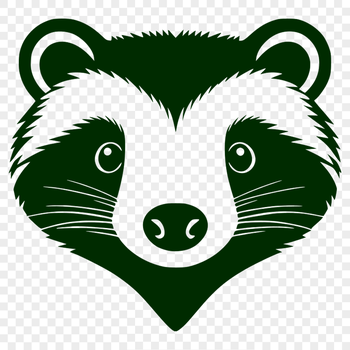 A detailed illustration of a wild badger's head, ideal for vector design and cutting machine projects.