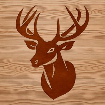 A simple illustration of a wild animal's head featuring a deer.