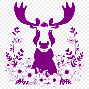 A digital illustration of a large wild animal with antlers, set against a natural background.