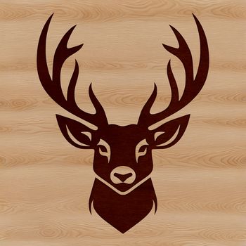 A detailed illustration of a deer's head with intricate details, suitable for vector art designs.
