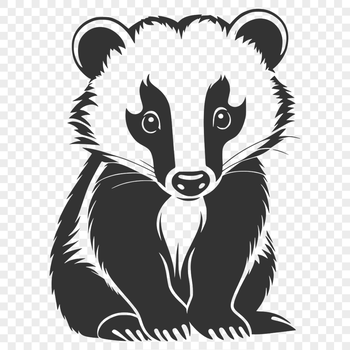 A simple illustration of a badger, suitable for use in vector graphics design projects.