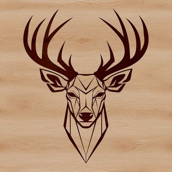 A realistic depiction of a deer's head, suitable for vector art designs.
