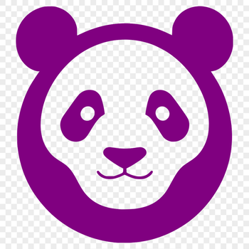 Illustration of a black-and-white giant panda in a natural environment, suitable for vector design projects.