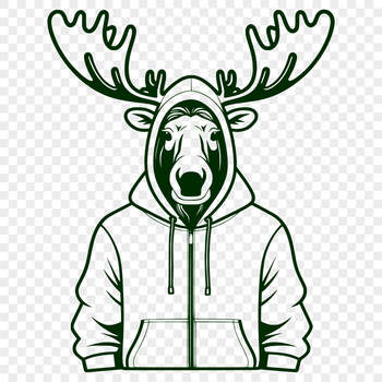 Moose animal illustration in simple vector design, suitable for SVG and various cutting machine formats.