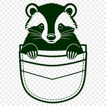 A detailed illustration of a badger, a type of wild animal known for its distinctive appearance and behavior.