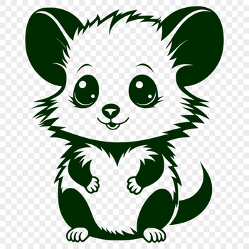 An illustration of a possum in its natural habitat.