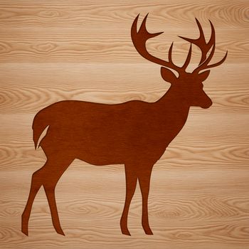 Illustrated silhouette of a wild animal, a white-tailed deer in vector format.