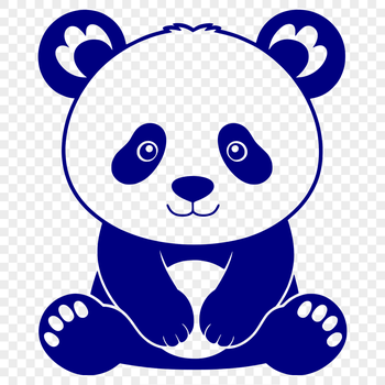 Close-up illustration of a wild panda in a natural environment.