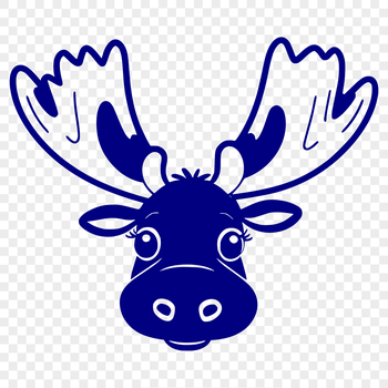 Large North American wild animal with distinctive antlers, suitable for vector art and design projects.