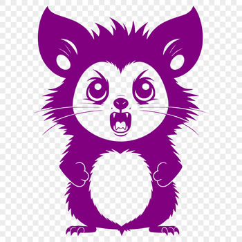 A detailed illustration of a wild animal, specifically a possum, designed as vector art.