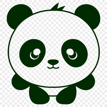 A simple illustration of a giant panda in a natural habitat, suitable for various digital designs.