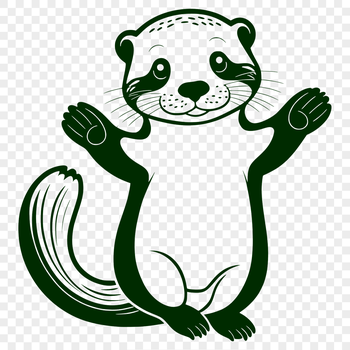 A cute river otter swimming in the water.