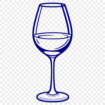 A detailed illustration of a glass filled with red wine, suitable for vector art designs.