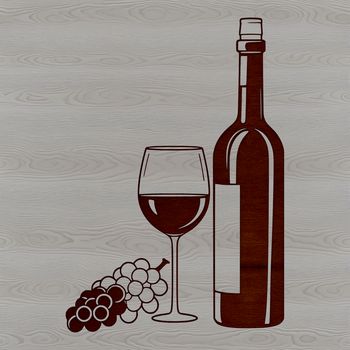 A bottle of wine sitting on a glass table with a full glass next to it.