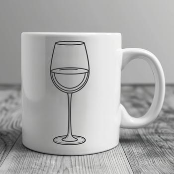 A stylized illustration of a glass filled with wine, suitable for vector design projects.
