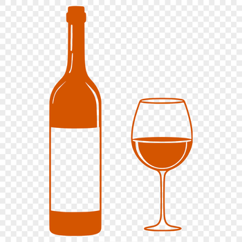 A simple illustration of a glass filled with red wine, suitable for printing or digital use.