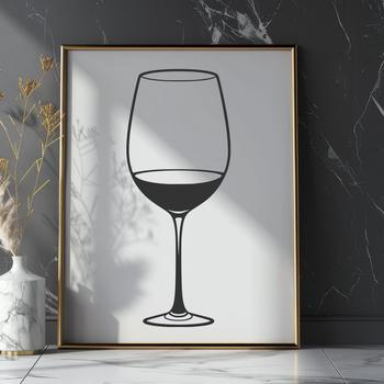 Wine in a glass, suitable for clip art or vector design.