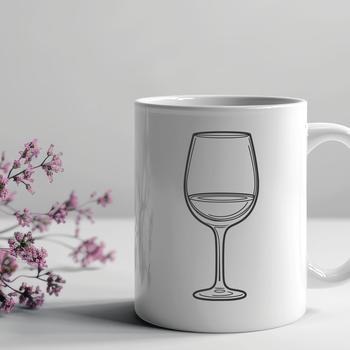A stylized illustration of a glass filled with red wine, suitable for various design applications.