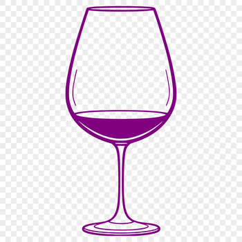Vector graphic representation of a wine in a glass, ideal for use in digital designs.