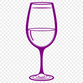 An SVG design featuring a stylized image of a single serving wine glass.