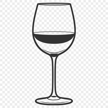 A transparent glass filled with red wine on a table.