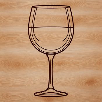 A digital illustration of a glass filled with red wine, ideal for vector art projects.