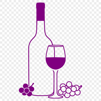 A glass bottle of wine on a table.