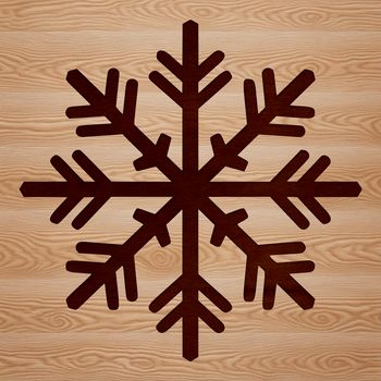A simple line drawing of a delicate snowflake in vector format.