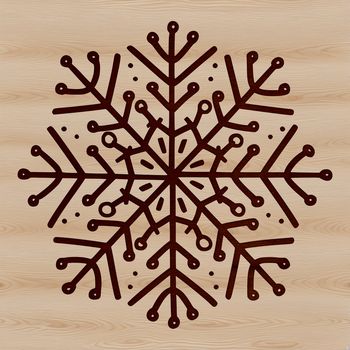 A delicate, intricate winter snowflake design in vector format.