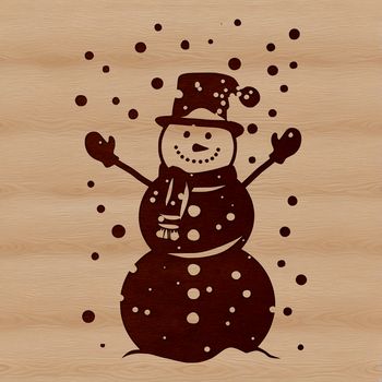 A winter-themed snowman made entirely of vector shapes, suitable for cutting out with a Cricut or laser cutter.