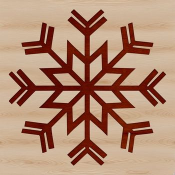 An ornate illustration of a single snowflake with precise geometric patterns.