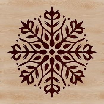 Ornate winter snowflake design, suitable for Christmas and holiday decorations.