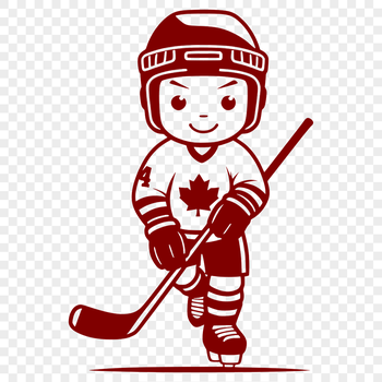 An illustration of an ice hockey player in motion, suitable for vector design and cutting machine projects.
