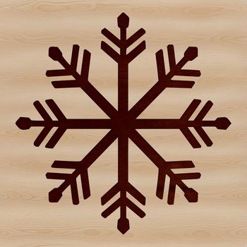 An elegant illustration of a single six-pointed snowflake with symmetrical patterns.