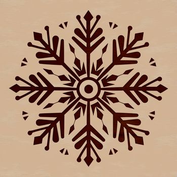 A delicate, symmetrical snowflake with intricate patterns, perfect for adding a touch of winter wonder to designs.