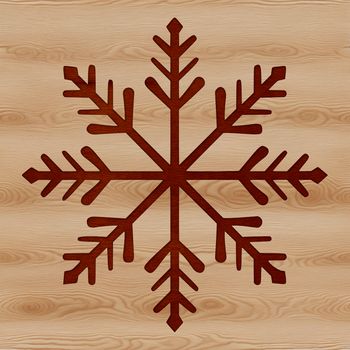 An isolated illustration of a stylized snowflake design suitable for winter themes.