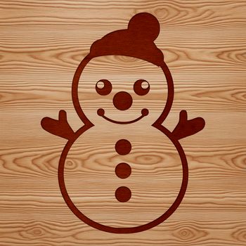 A winter-themed snowman made from snowflakes in a vector graphic format.