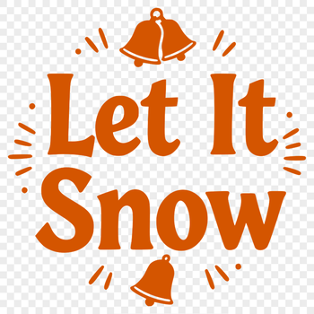 A festive Christmas quote vector design featuring the phrase Let it snow in bold, cursive letters.