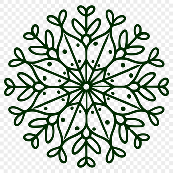 A delicate six-pointed snowflake with intricate patterns, suitable for vector design projects.