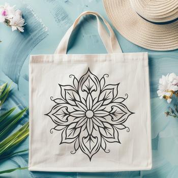 A detailed, ornate snowflake design with intricate patterns, suitable for various winter-themed projects.