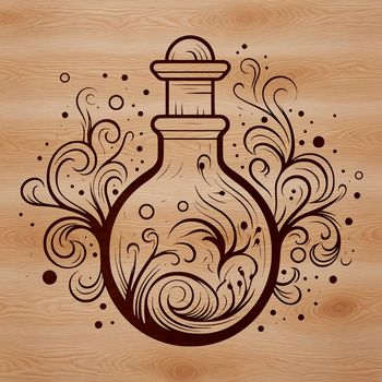 An intricate vector design featuring a gothic-inspired witchcraft theme, suitable for various craft projects or designs.
