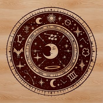 Gothic witchcraft symbol vector design featuring mystical elements