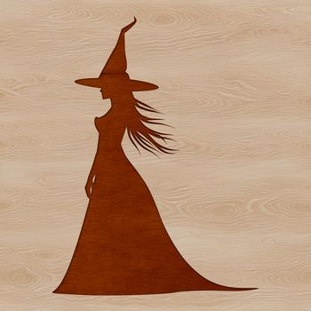 A detailed silhouette of a witch, symbolizing the magic and mysticism of witchcraft.