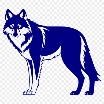 A high-quality illustration of a wolf standing on all fours, suitable for use in various design projects.