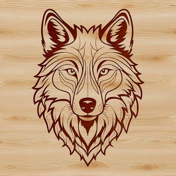 A wolf's head with sharp features, suitable for illustration and design projects.